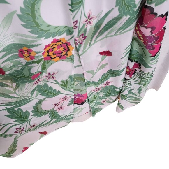 Kate  Mallory Womans 1X Floral Print Maxi Dress Draped Back Front Slits … - Picture 5 of 8